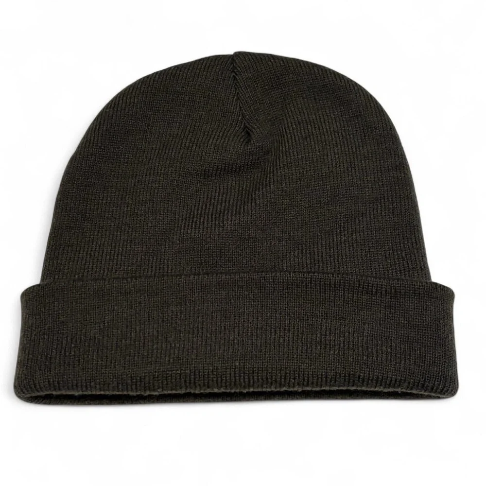 Nike Youth Cuffed Knit Beanie Gray Green Swoosh Logo Hat
